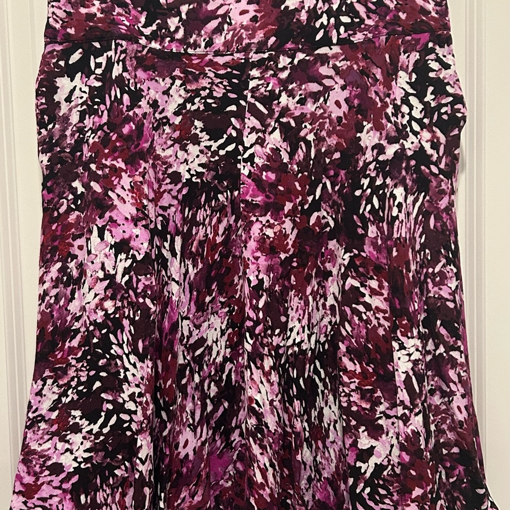 White House Black Market Pink and Purple A-Line Skirt